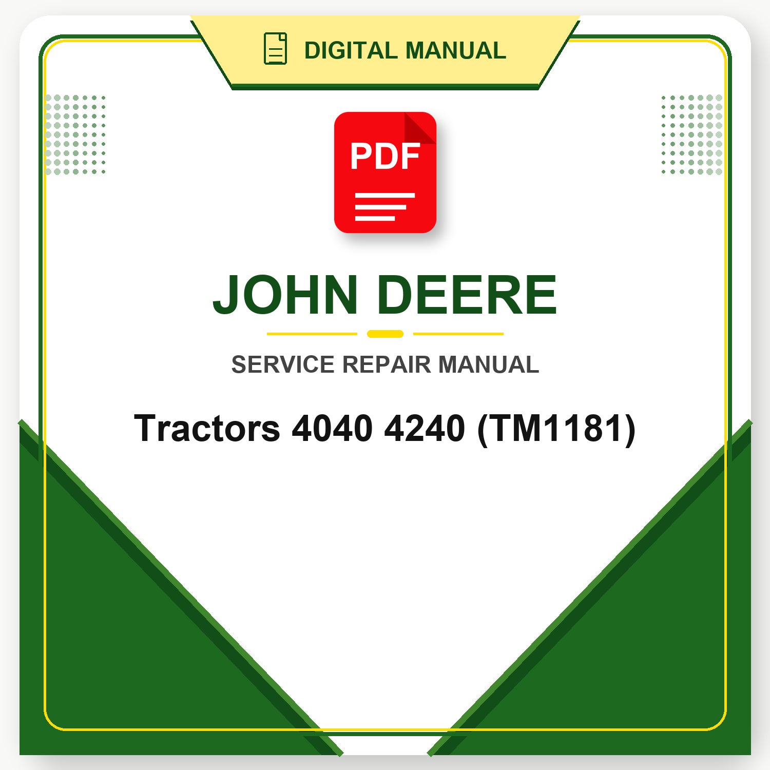 John Deere Tractors 4040 4240 Technical Manual (TM1181)