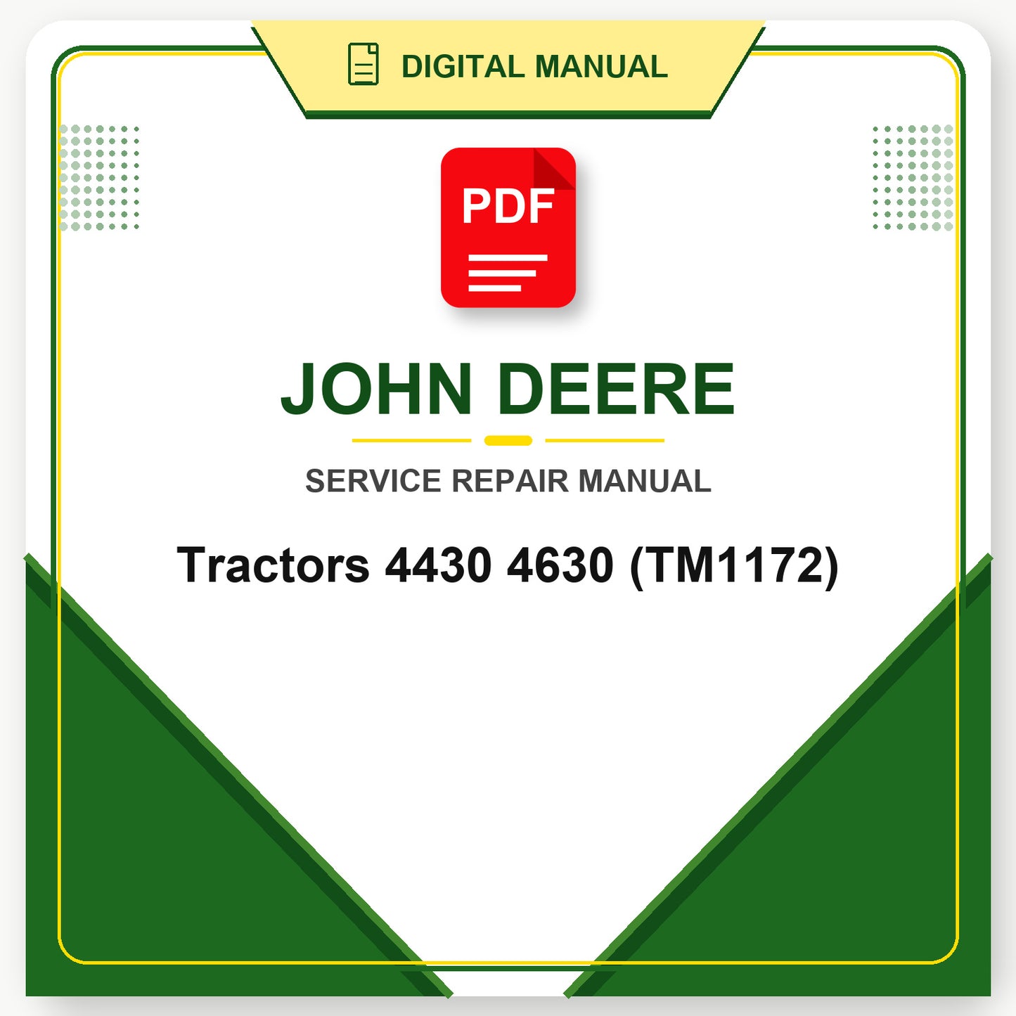 John Deere Tractors 4430 4630 Technical Manual (TM1172)