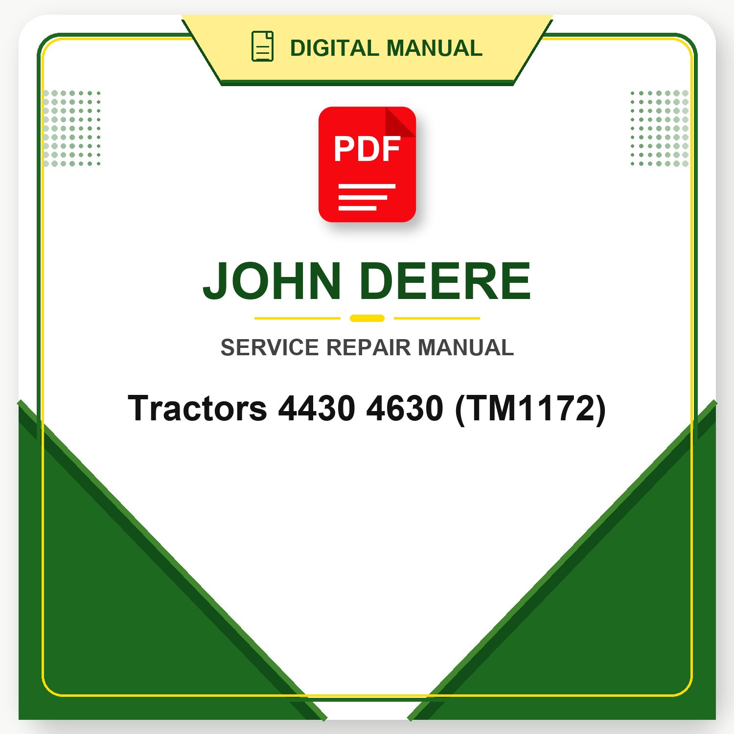 John Deere Tractors 4430 4630 Technical Manual (TM1172)