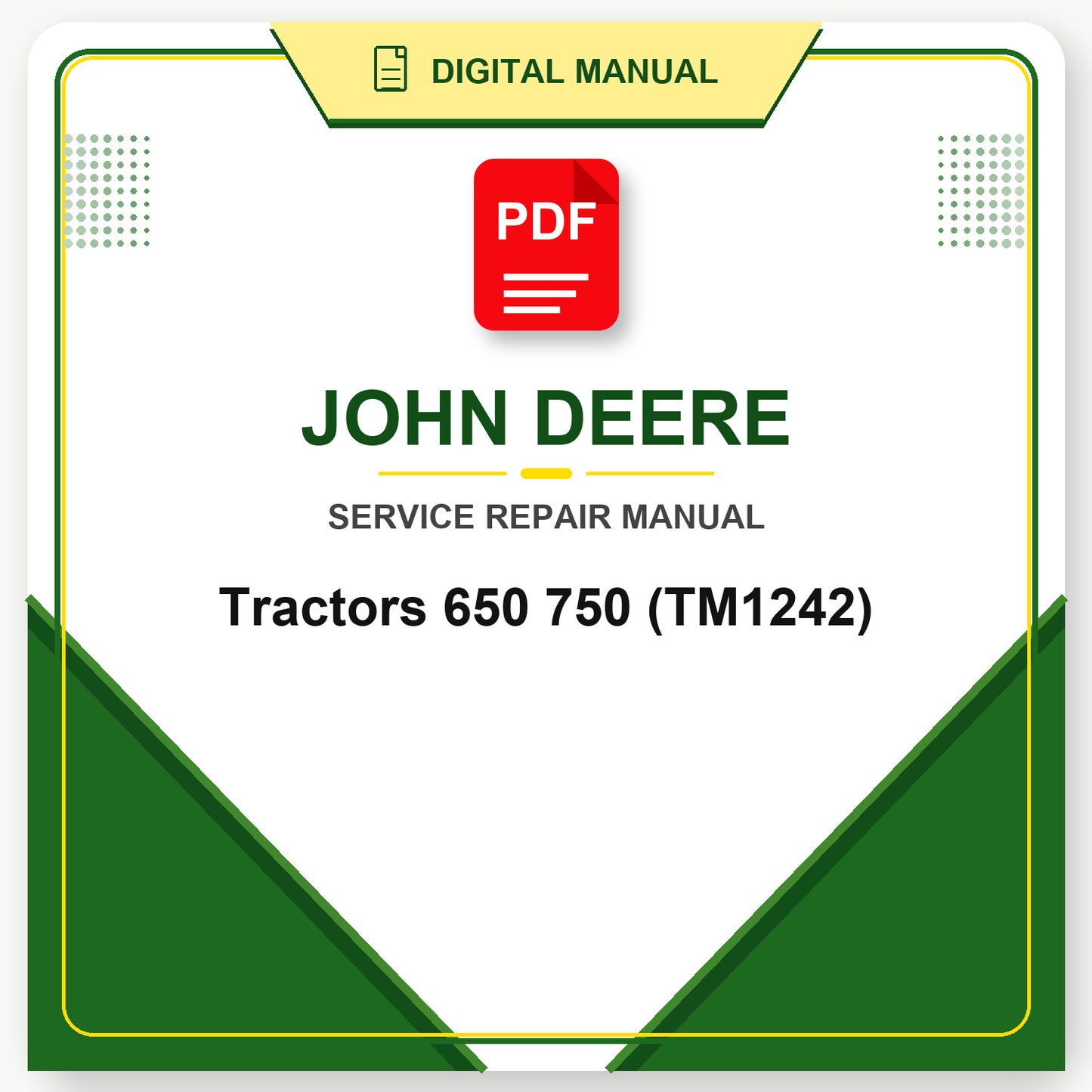 John Deere Tractors 650 750 Technical Manual (TM1242)