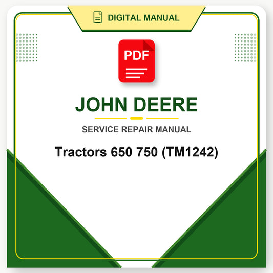 John Deere Tractors 650 750 Technical Manual (TM1242)