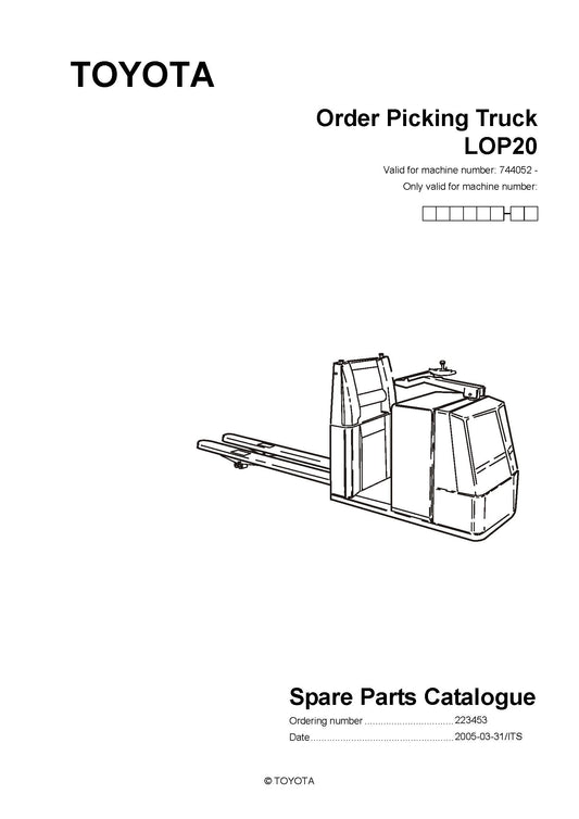 Toyota LOP20 SN744052 - Spare Parts Catalog
