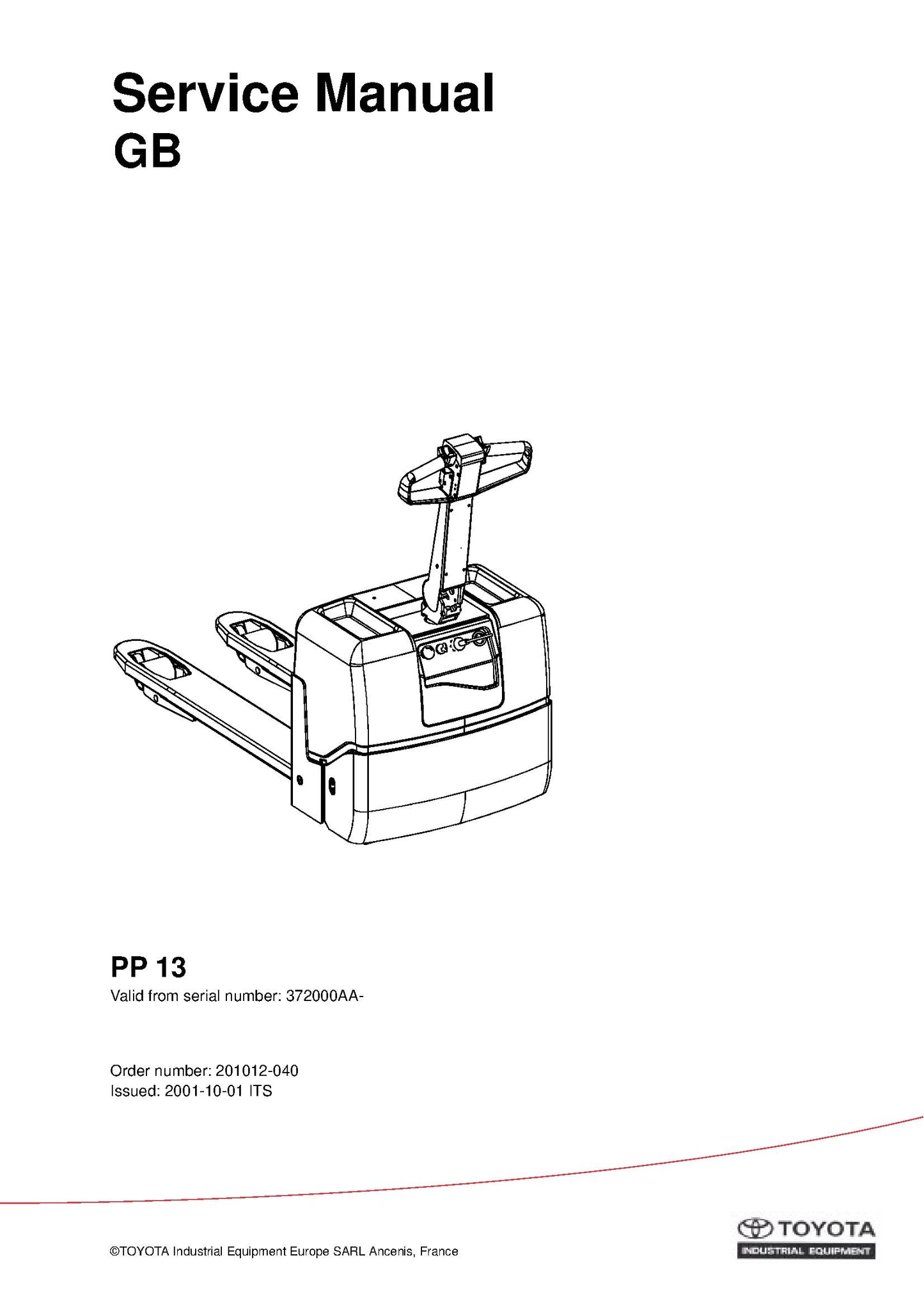 Toyota PP13 SN37200AA Spare Parts Catalog