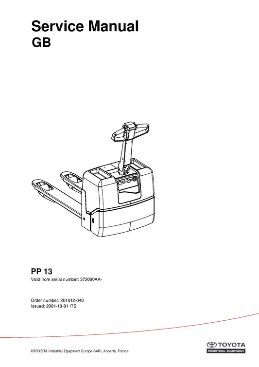 Toyota PP13 SN37200AA Spare Parts Catalog