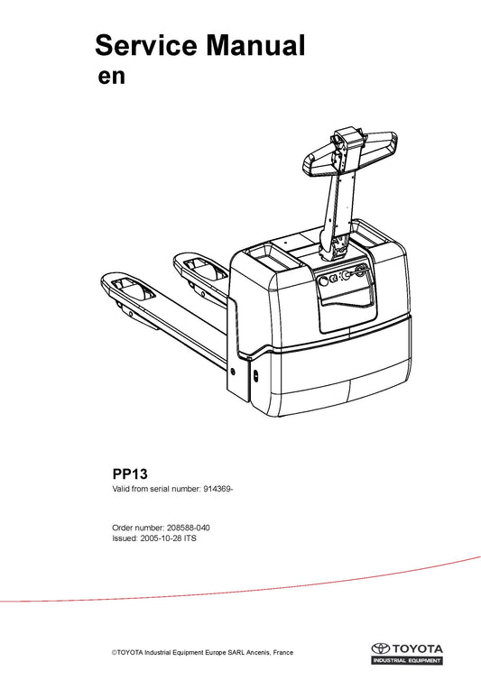 Toyota PP13 SN 914369 Spare Parts Catalog