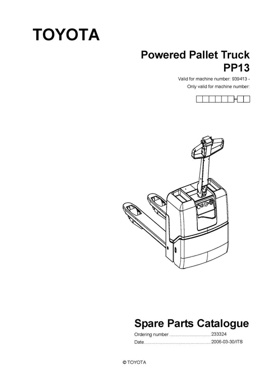 Toyota PP13 SN939413 - 947623 Spare Parts Catalog