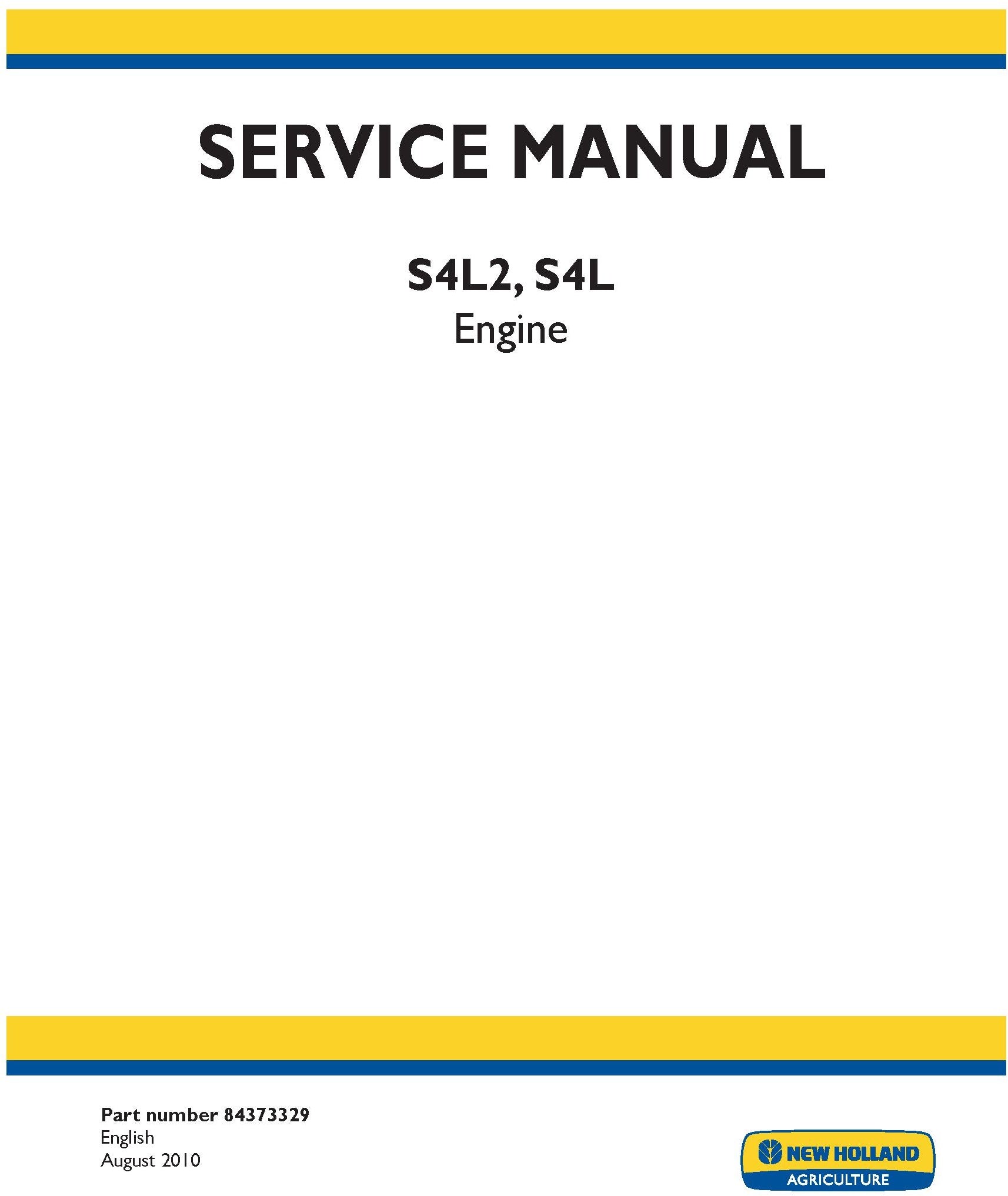 New Holland S4L2, S4L Engine Service Repair Manual 84373329
