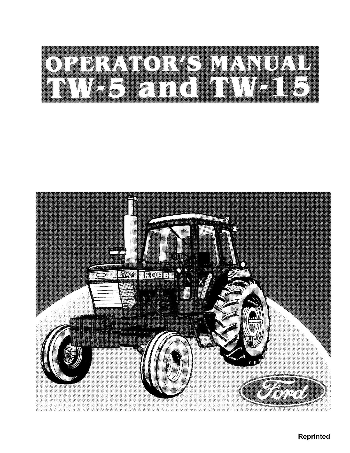 Ford Tractor TW5 & TW15 1983 - 1984 Operator's Manual (42000520)