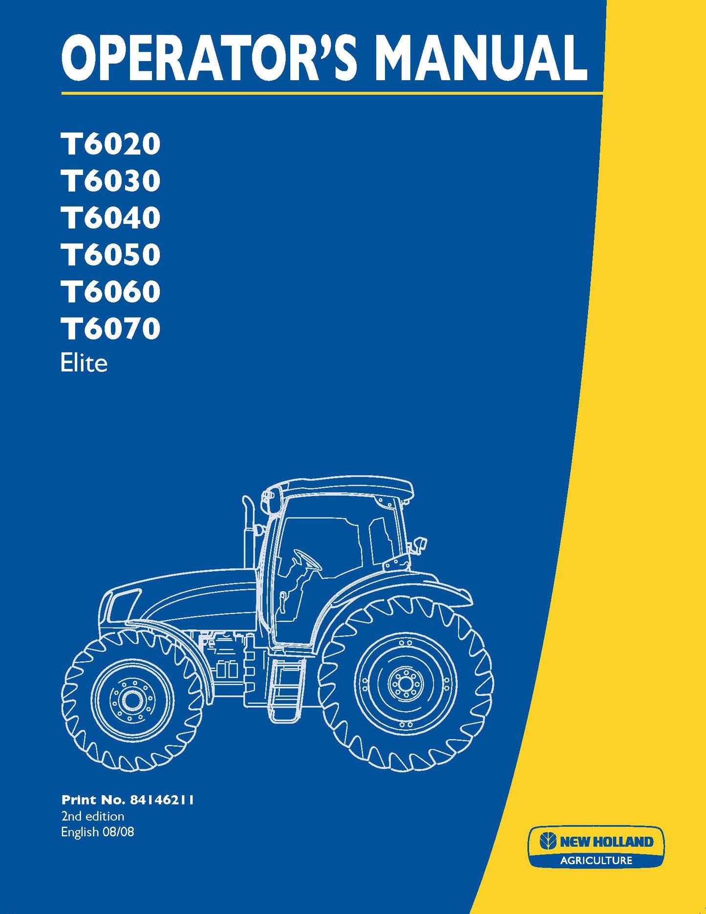 New Holland T6000 Operator Manual (84146211)