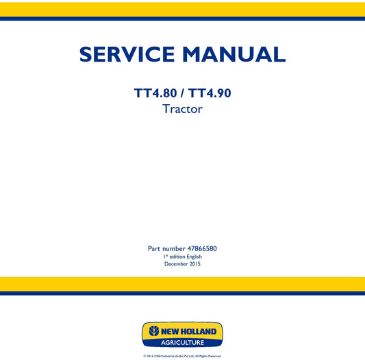 New Holland TT4.80 TT4.90 Tractor Service Repair Manual 47866580