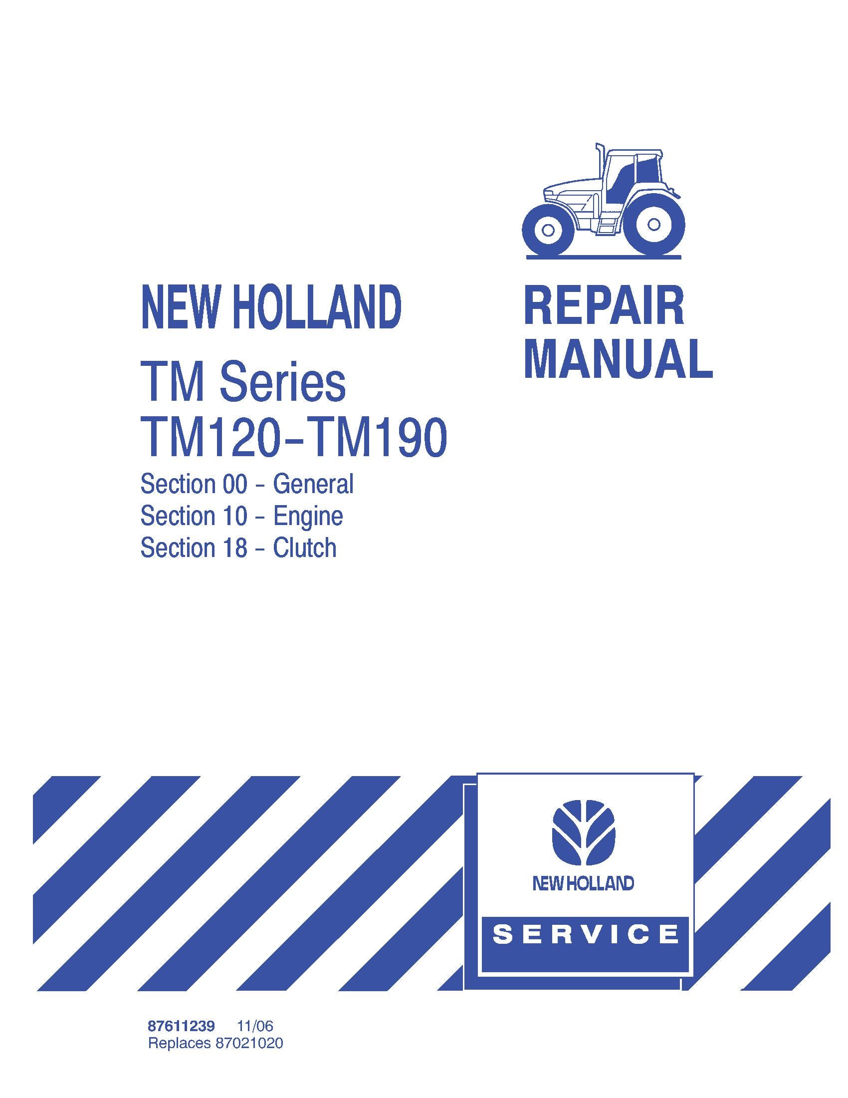 New Holland TM Series Tractor Service Manual (87611239 )