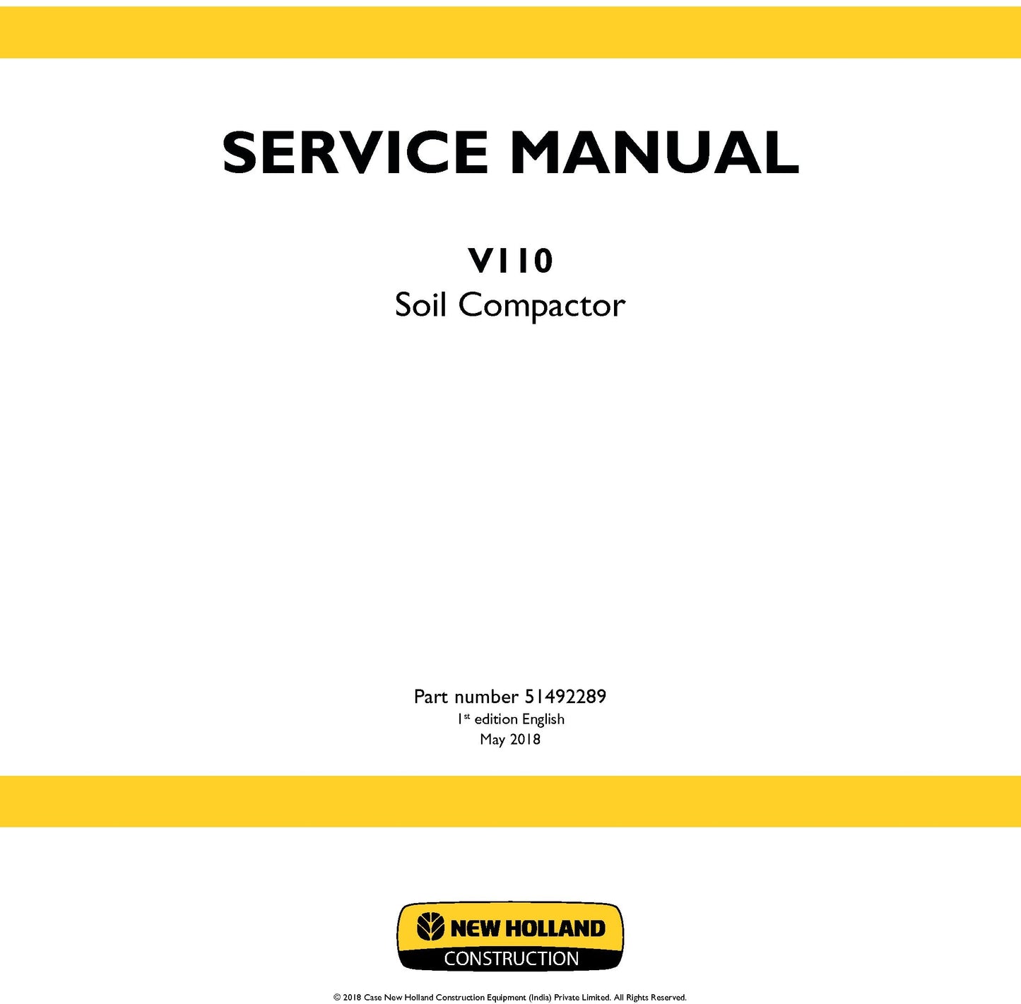 New Holland V110 Soil Compactor Service Repair Manual 51492289