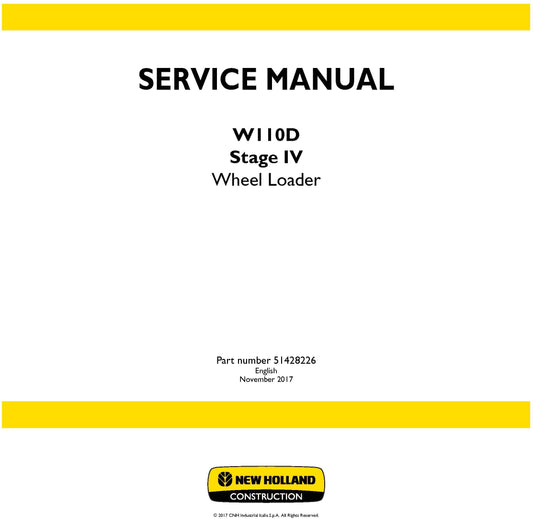 New Holland W110D Stage IV Wheel Loader Service Repair Manual 51428226