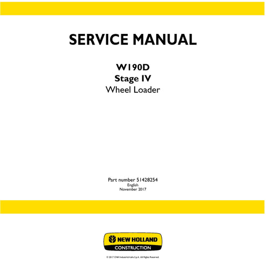 New Holland W190D Stage IV Wheel Loader Service Repair Manual 51428254