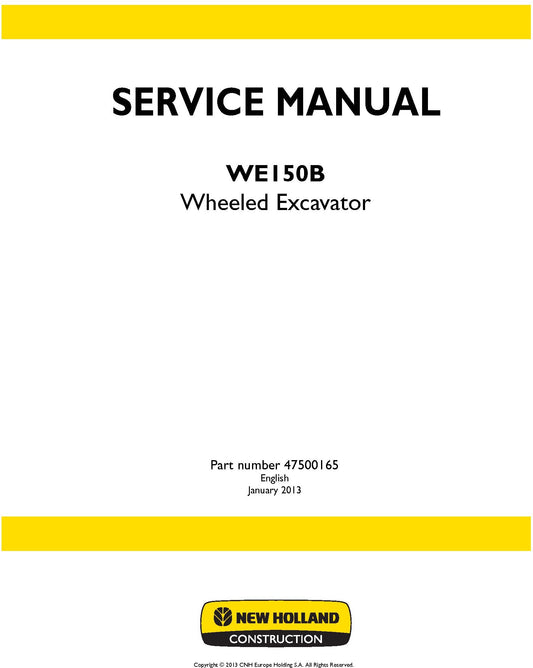 New Holland WE150B Wheeled Excavator Service Repair Manual 47500165A