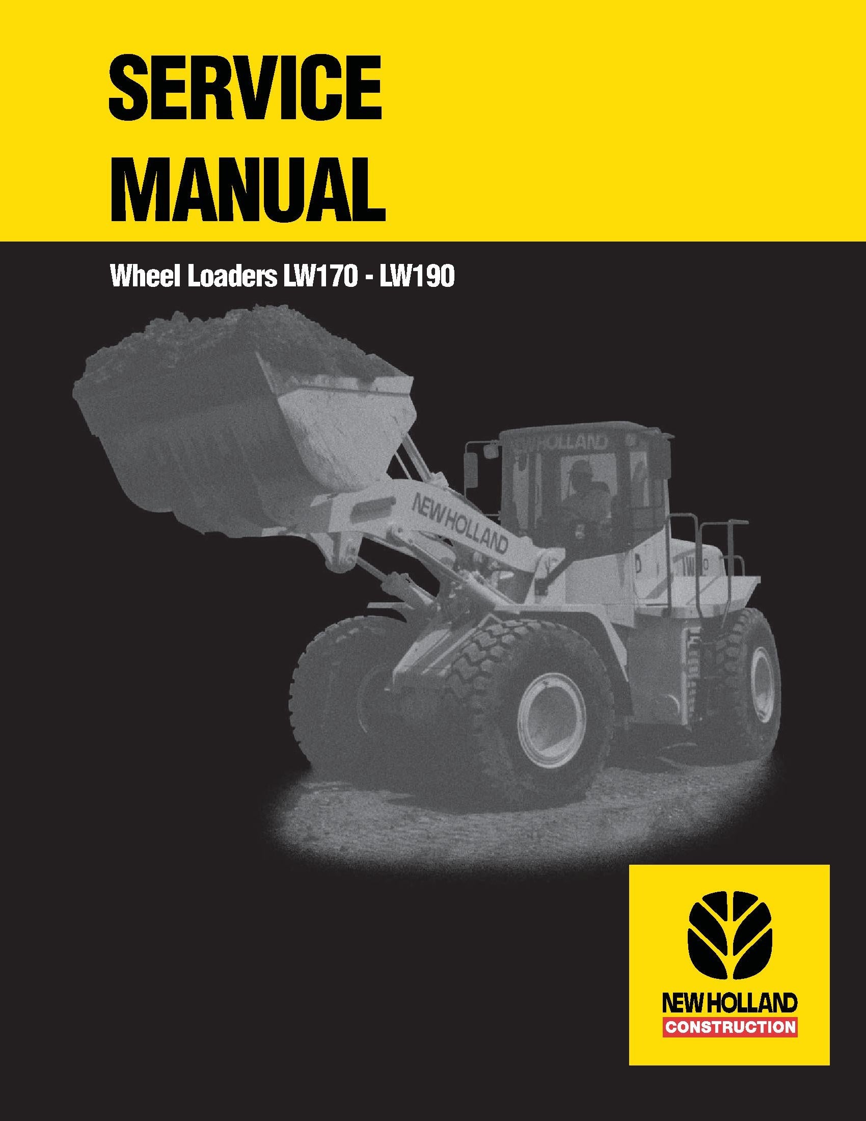 New Holland Wheel Loaders LW170 - LW190 Service Repair Manual 75131016