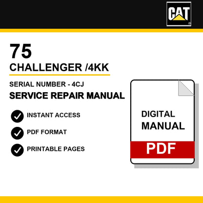 Caterpillar 65C 70C 75C 85C Challenger Serial Number - 4KK Service Repair Manual