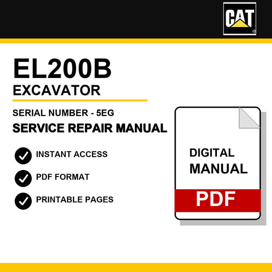 Caterpillar EL200B Excavator Serial Number - 5EG Service Repair Manual