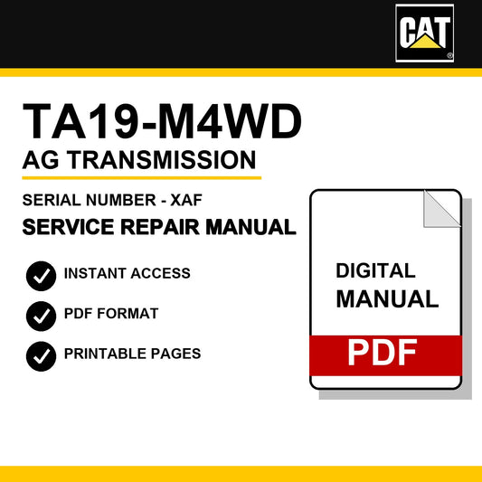 Caterpillar TA19-M4WD AG Transmission Serial Number - XAF Service Repair Manual