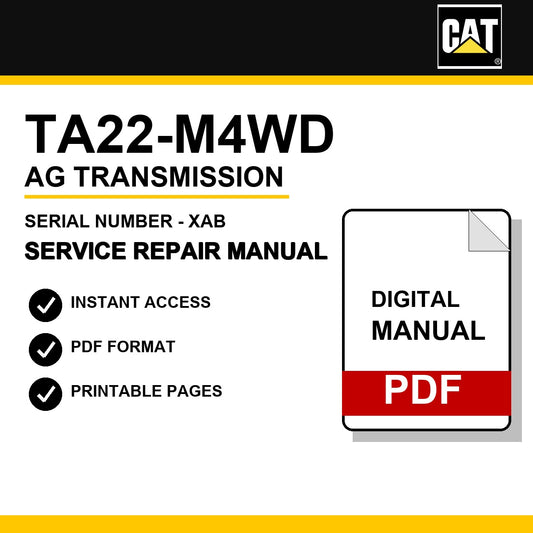 Caterpillar TA22-M4WD AG Transmission Serial Number - XAB Service Repair Manual