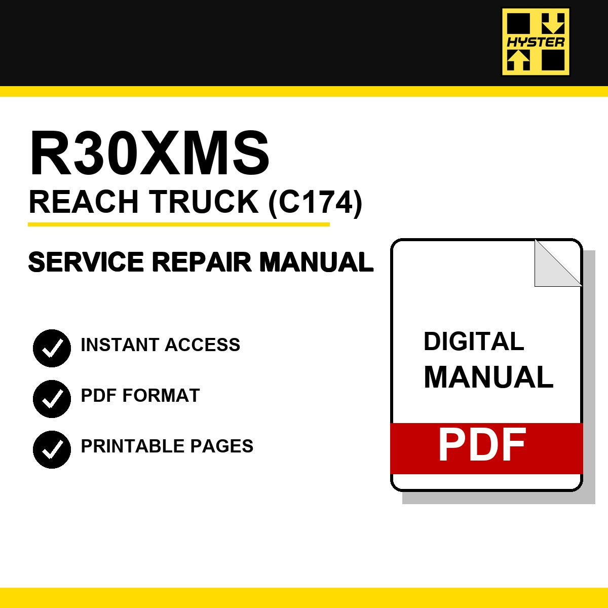 Hyster R30XMS Reach Truck Service Repair Manual (C174)