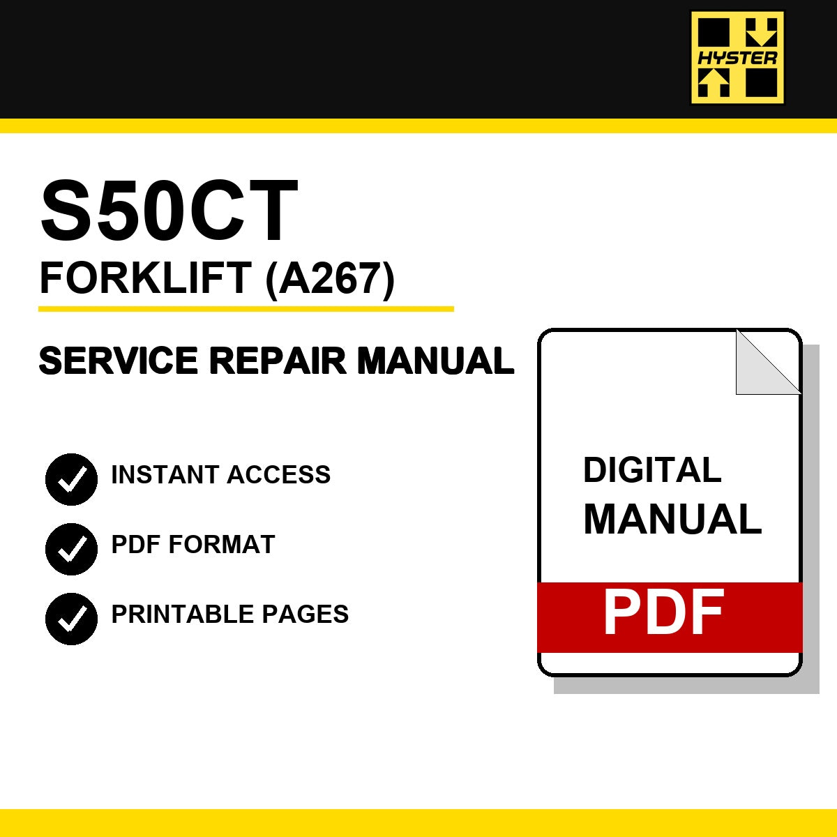 Hyster S50CT Forklift Service Repair Manual (A267)